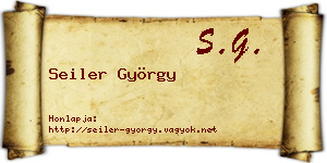 Seiler György névjegykártya